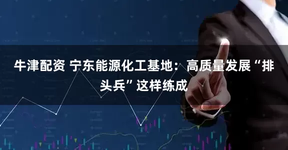 牛津配资 宁东能源化工基地：高质量发展“排头兵”这样练成