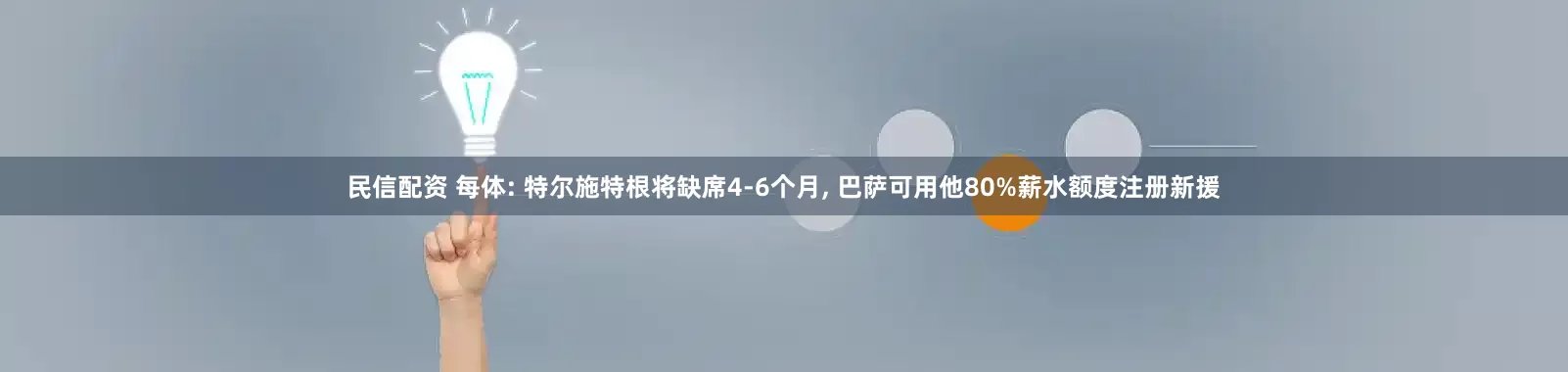 民信配资 每体: 特尔施特根将缺席4-6个月, 巴萨可用他80%薪水额度注册新援